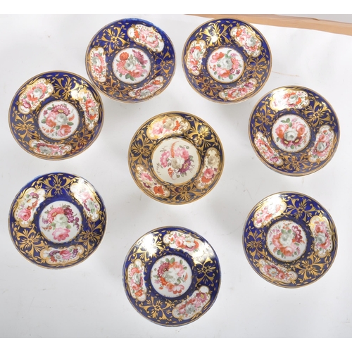 12 - A 19th Century Spode / Coalport / Worcester manner hand painted tea service / tea set. Decorated in ... 