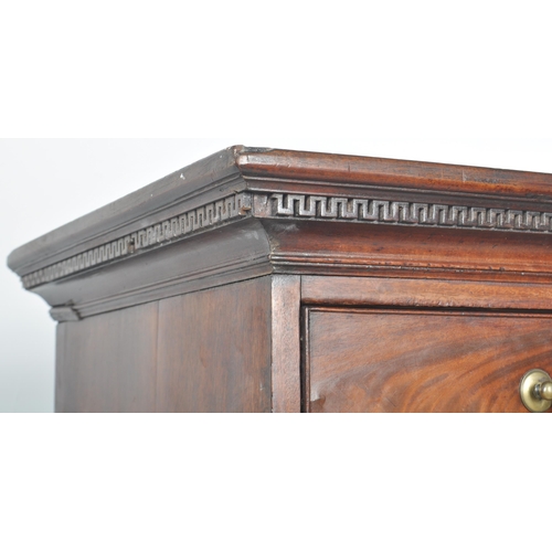 125 - An 18th Century George III mahogany chest on chest of drawers tallboy. Stepped pediment top with car... 