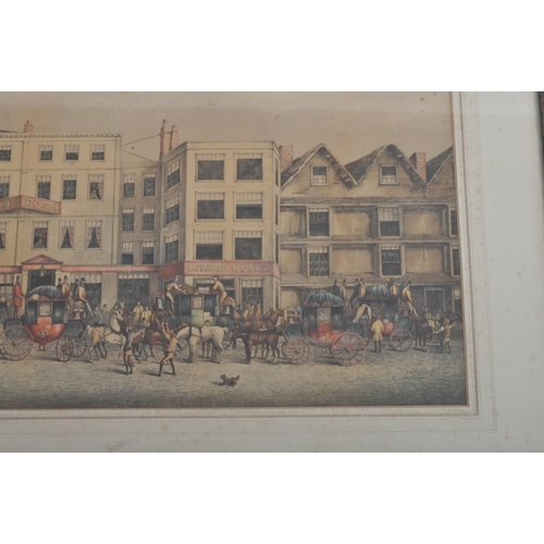 133 - After Maggs - A large 19th century coloured engraving print depicting a local interest Bristol stree... 