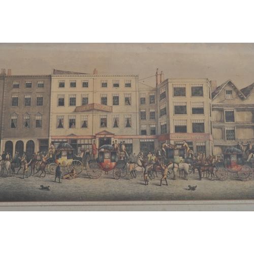 133 - After Maggs - A large 19th century coloured engraving print depicting a local interest Bristol stree... 