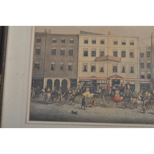 133 - After Maggs - A large 19th century coloured engraving print depicting a local interest Bristol stree... 