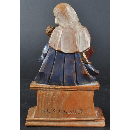 149 - An early - mid 20th Century German / Swiss alpine wood carved figurine depicting Mary the Mother / M... 