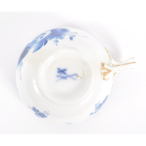 15 - A 19th Century Meissen blue & white porcelain tea set / tea service decorated with floral sprays. Co... 