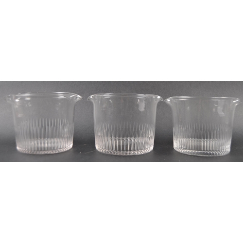 152 - A set of six early 19th Century George III cut glass double lip rinsers. Circular form with twin pou... 