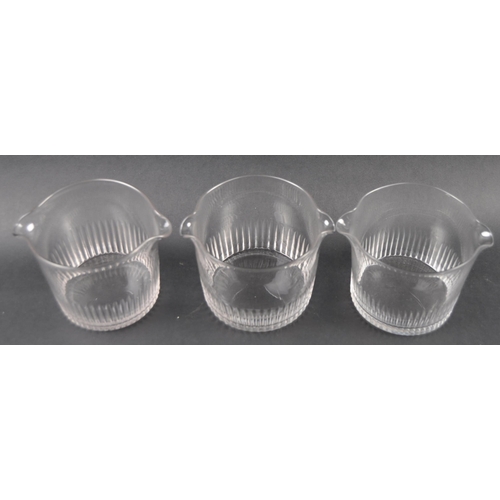 152 - A set of six early 19th Century George III cut glass double lip rinsers. Circular form with twin pou... 