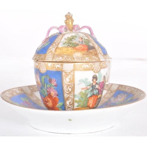 16 - A collection of 19th & 20th Century porcelain ceramics to include a Meissen continental chocolate cu... 