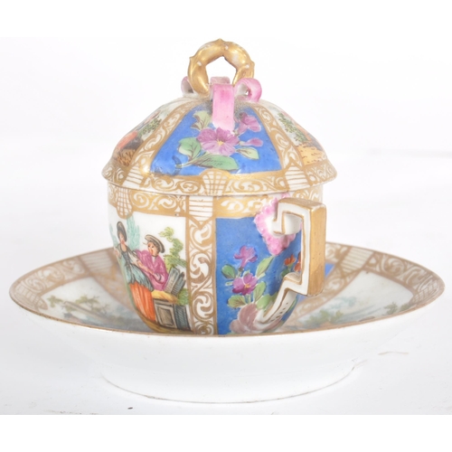 16 - A collection of 19th & 20th Century porcelain ceramics to include a Meissen continental chocolate cu... 