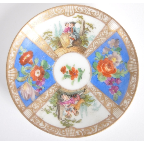 16 - A collection of 19th & 20th Century porcelain ceramics to include a Meissen continental chocolate cu... 