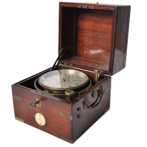 170 - A 19th century two day marine chronometer by A Johannsen & Co. London. The 4in. silvered dial signed... 