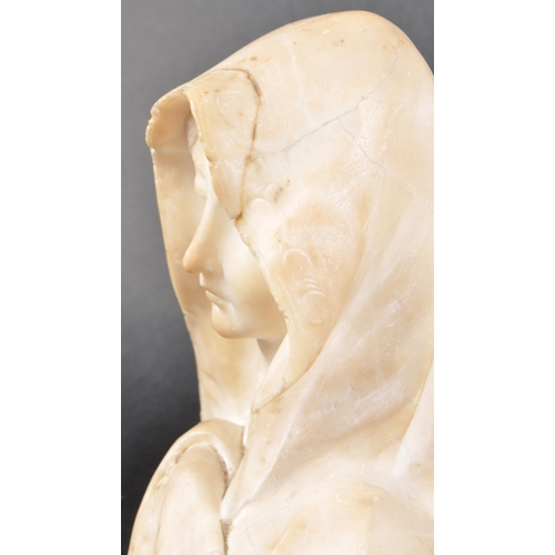 186 - A 19th Century white marble alabaster carved portrait bust depicting Mary The Mother of the Madonna.... 