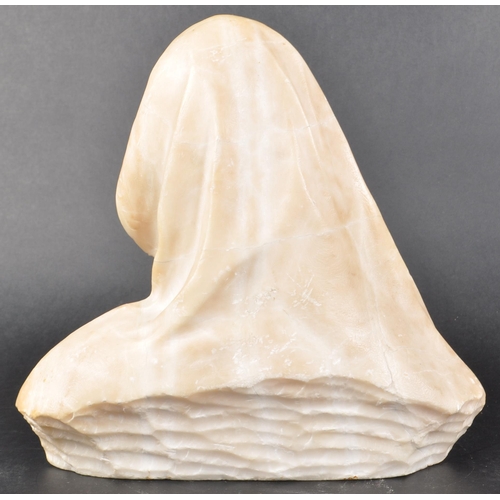 186 - A 19th Century white marble alabaster carved portrait bust depicting Mary The Mother of the Madonna.... 