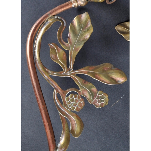 205 - An early 20th Century Arts & Crafts copper & brass ceiling light lamp in the manner of WAS Benson. T... 