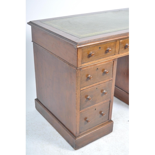 216 - A 19th Century walnut twin pedestal desk of good smaller proportions. Writing table top with sciver ... 