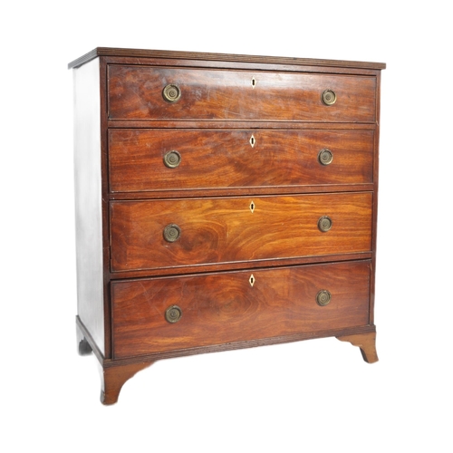 22 - An 18th Century George III mahogany bachelor's chest of drawers. The graduating bank of four drawers... 