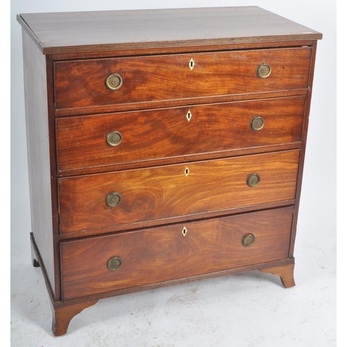 22 - An 18th Century George III mahogany bachelor's chest of drawers. The graduating bank of four drawers... 