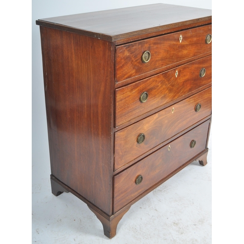 22 - An 18th Century George III mahogany bachelor's chest of drawers. The graduating bank of four drawers... 