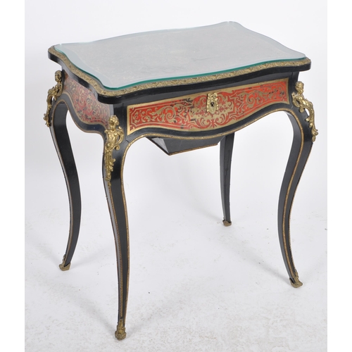 220 - A 19th Century French Boulle Work / Boullework side occasional table. Red tortoiseshell with brass i... 