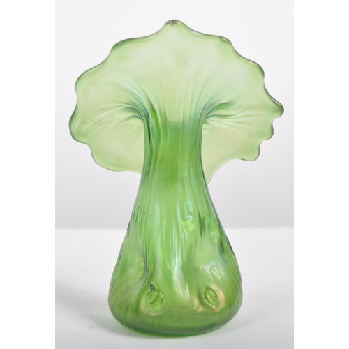 224 - A 19th / 20th Century Loetz / Lötz Art Nouveau Green Glass Creta Rusticana Vase. Made by Loetz Glass... 