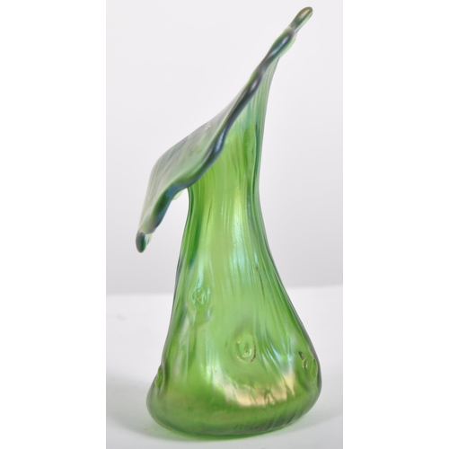 224 - A 19th / 20th Century Loetz / Lötz Art Nouveau Green Glass Creta Rusticana Vase. Made by Loetz Glass... 