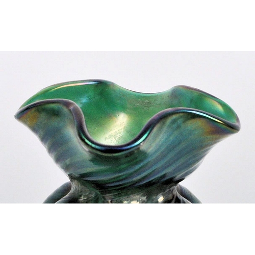 226 - A 19th / 20th Century Loetz / Lötz Art Nouveau Green Glass Creta Rusticana Vase. Made by Loetz Glass... 