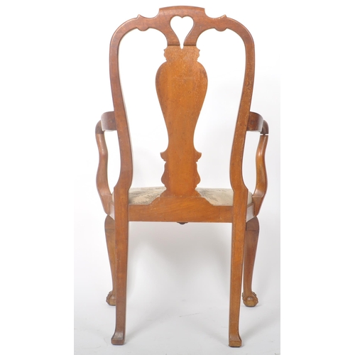 259 - An early 19th Century George III carved walnut carver armchair having a single splatback support wit... 