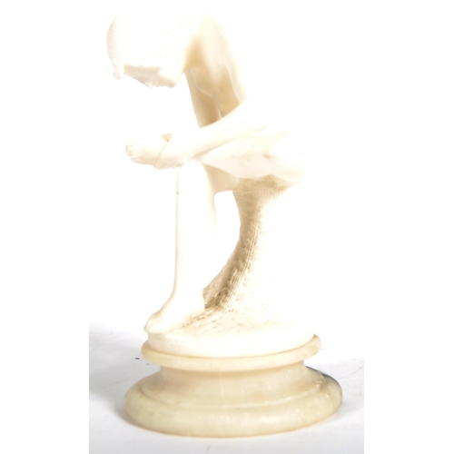 265 - A 19th Century Italian Grand Tour white marble alabaster figurine depicting the boy with thorn in fo... 