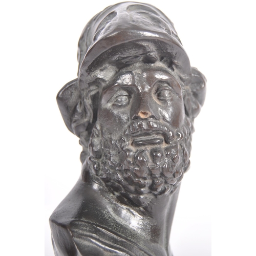 277 - A 19th Century Italian Grand Tour bronze sculpture bust depicting Ajax. The figurine being relief de... 