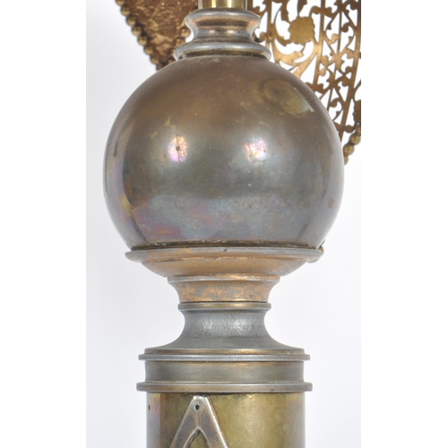 28 - Attributed to Bradley & Hubbard - An early 20th Century Arts & Crafts table lamp. Palm tree form wit... 