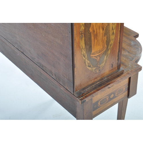 283 - A 19th Century Italian mahogany and specimen wood inlaid ladies Bonheur de jour writing table desk h... 