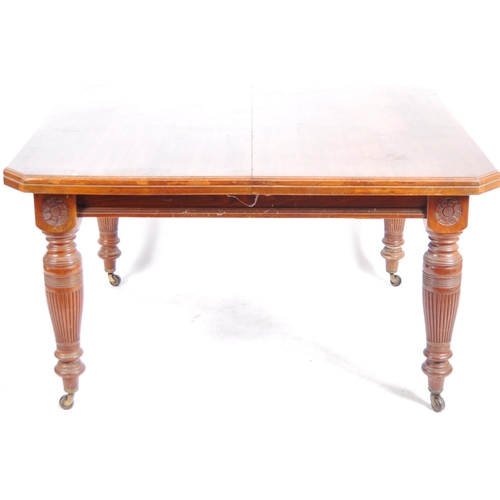 284 - A large 19th Century Victorian mahogany extendable dining table and near matching set of  ten of cha... 