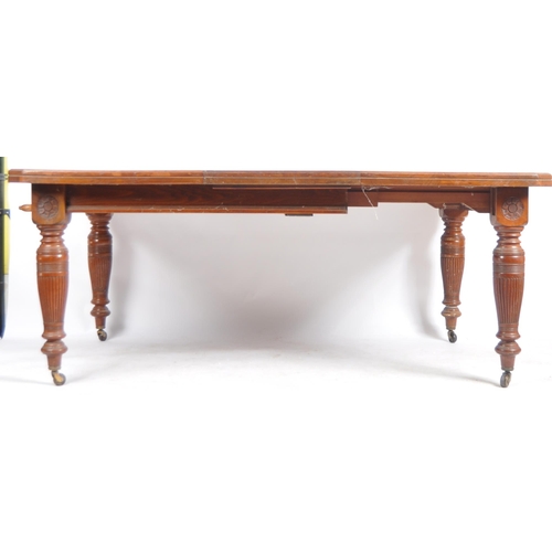 284 - A large 19th Century Victorian mahogany extendable dining table and near matching set of  ten of cha... 