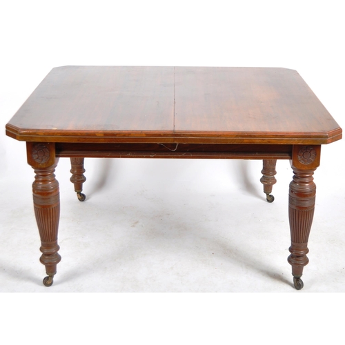 284 - A large 19th Century Victorian mahogany extendable dining table and near matching set of  ten of cha... 