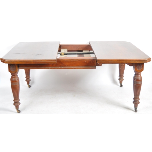 284 - A large 19th Century Victorian mahogany extendable dining table and near matching set of  ten of cha... 