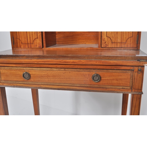 291 - A 19th Century Satinwood Bonheur De Jour Victorian Ladies writing table desk. Comprises an arched ga... 