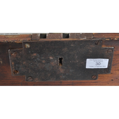 30 - A mid 19th Century Military Campaign mahogany and pine silver chest trunk box. Typical form with not... 