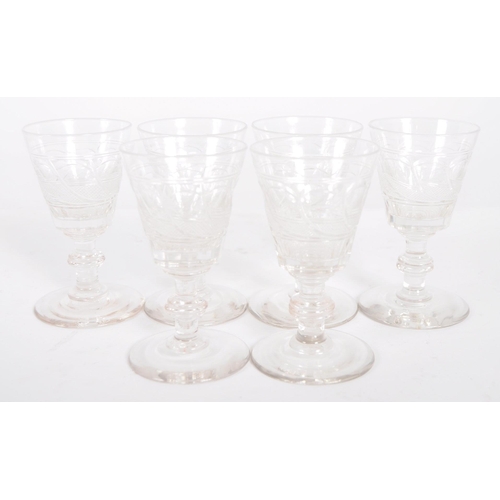 306 - A collection of 10 x 19th century glassware. To include: four cut glass syllabub glasses, 4 x cut gl... 