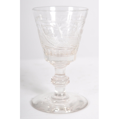 306 - A collection of 10 x 19th century glassware. To include: four cut glass syllabub glasses, 4 x cut gl... 