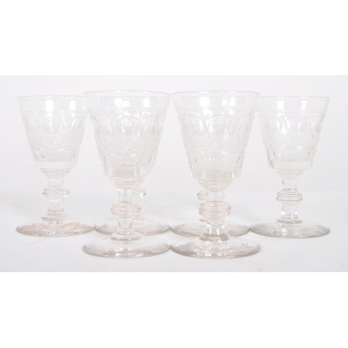 306 - A collection of 10 x 19th century glassware. To include: four cut glass syllabub glasses, 4 x cut gl... 