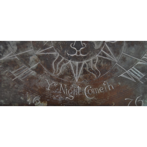 323 - A 19th Century Victorian bronze sundial in the 17th Century style. The dial of square form with sepa... 