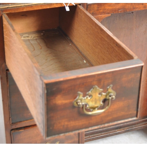 329 - An 18th Century Georgian George III mahogany knee hole writing table desk. Writing area to top with ... 