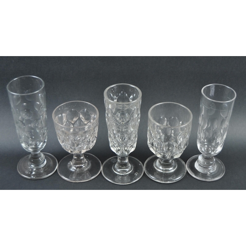 346 - A collection of 19th century glassware. To include rummers and large ale glasses with moulded decora... 