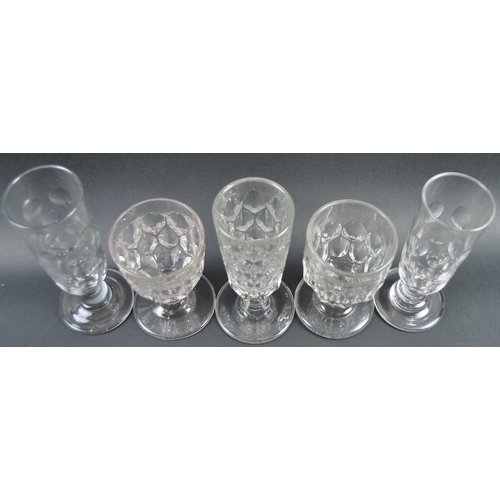 346 - A collection of 19th century glassware. To include rummers and large ale glasses with moulded decora... 