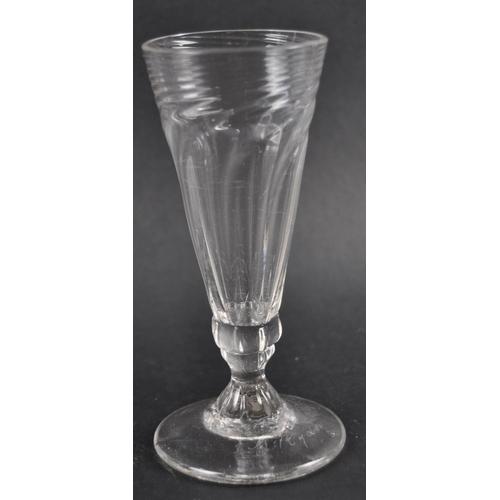 370 - A collection of 18th century glassware. To include a B handled jelly glass, a dwarf ale glass, a pla... 