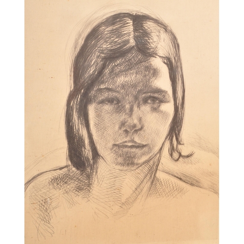 382 - Pierre Guastalla (1891-1968) - A French dry point etching / engraving entitled La Petite Fille depic... 