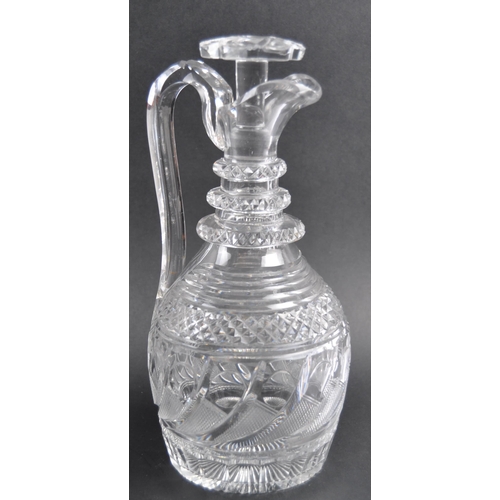 386 - A collection of 19th century glass decanters. Six hand blown and hand cut to include engraved glass ... 