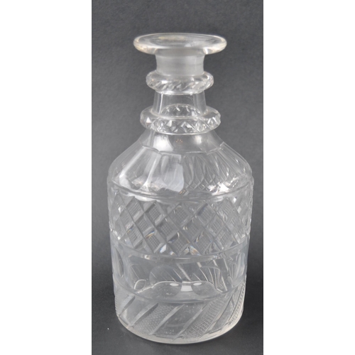 386 - A collection of 19th century glass decanters. Six hand blown and hand cut to include engraved glass ... 