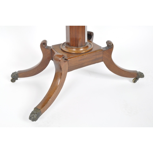 397 - A 19th Century rosewood side occasional card games table. Fold over top with green baize lining with... 