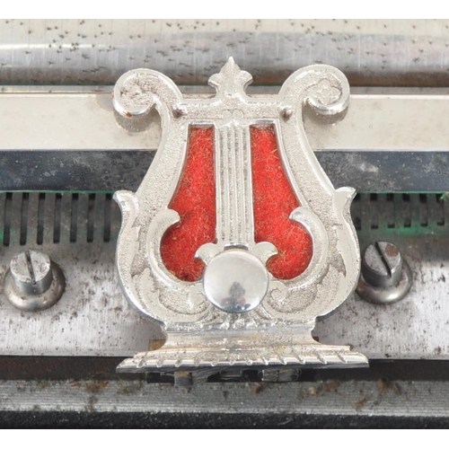 414 - A 19th century Swiss made cylinder music box featuring the Royal coat of arms. Made by Paillard of S... 