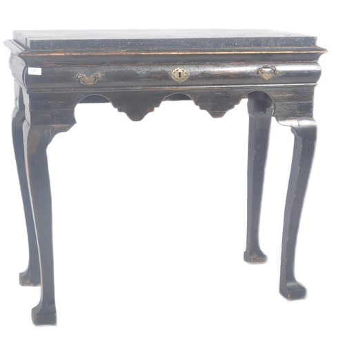 43 - An 18th Century George III ebonised painted side table hall table console table. Faux marble top wit... 