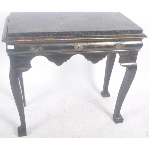 43 - An 18th Century George III ebonised painted side table hall table console table. Faux marble top wit... 